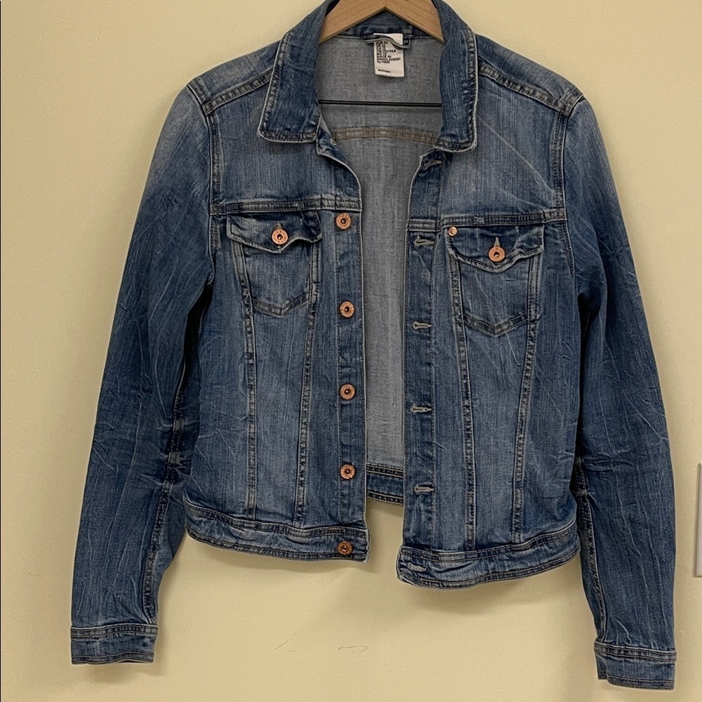 &Denim by H&M Women’s Denim Jacket Medium Wash Size 12 99% Cotton